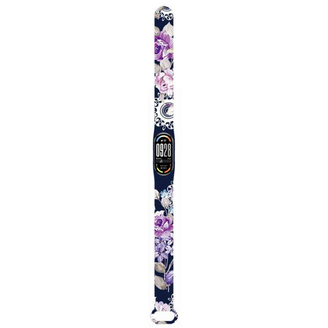 xDfind Flowers Printing Integrated Cover TPU Watch Band, For Xiaomi Smart Band 10 / 9 / 8