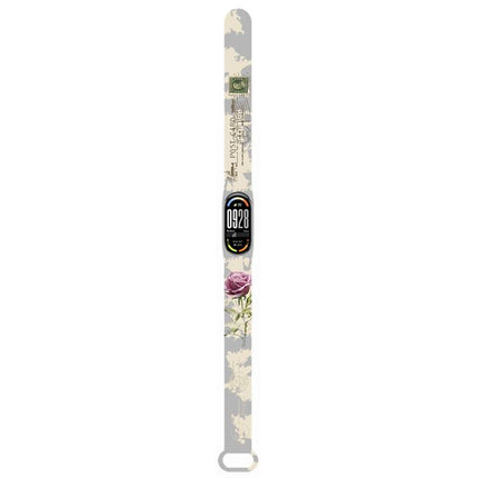 xDfind Flowers Printing Integrated Cover TPU Watch Band, For Xiaomi Smart Band 10 / 9 / 8