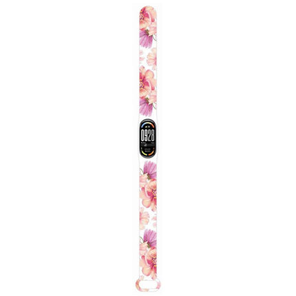 xDfind Flowers Printing Integrated Cover TPU Watch Band, For Xiaomi Smart Band 10 / 9 / 8