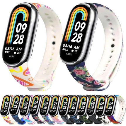 xDfind Flowers Printing TPU Watch Band, For Xiaomi Smart Band 10 / 9 / 8