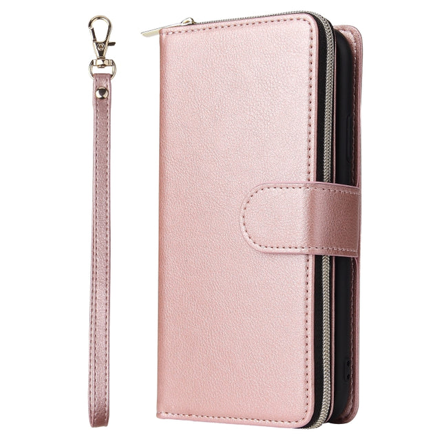 Zipper Wallet Bag Horizontal Flip PU Leather Case with Holder & 9 Card Slots & Wallet & Lanyard & Photo Frame, For iPhone 11, For iPhone 11 Pro, For iPhone 11 Pro Max, For iPhone SE 2022 / SE 2020 / 8 / 7
