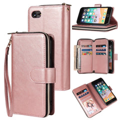 Zipper Wallet Bag Horizontal Flip PU Leather Case with Holder & 9 Card Slots & Wallet & Lanyard & Photo Frame, For iPhone 11, For iPhone 11 Pro, For iPhone 11 Pro Max, For iPhone SE 2022 / SE 2020 / 8 / 7, For iPhone 12 mini, For iPhone 12 / 12 Pro