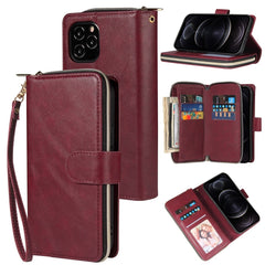 Zipper Wallet Bag Horizontal Flip PU Leather Case with Holder & 9 Card Slots & Wallet & Lanyard & Photo Frame, For iPhone 11, For iPhone 11 Pro, For iPhone 11 Pro Max, For iPhone SE 2022 / SE 2020 / 8 / 7, For iPhone 12 mini, For iPhone 12 / 12 Pro