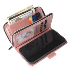 Zipper Wallet Bag Horizontal Flip PU Leather Case with Holder & 9 Card Slots & Wallet & Lanyard & Photo Frame, For iPhone 12 Pro Max, For iPhone X / XS, For iPhone XR, For iPhone XS Max