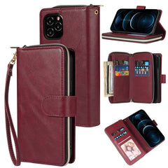 Zipper Wallet Bag Horizontal Flip PU Leather Case with Holder & 9 Card Slots & Wallet & Lanyard & Photo Frame, For iPhone 12 Pro Max, For iPhone X / XS, For iPhone XR, For iPhone XS Max