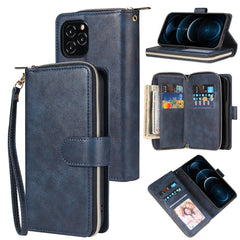 Zipper Wallet Bag Horizontal Flip PU Leather Case with Holder & 9 Card Slots & Wallet & Lanyard & Photo Frame, For iPhone 12 Pro Max, For iPhone X / XS, For iPhone XR, For iPhone XS Max