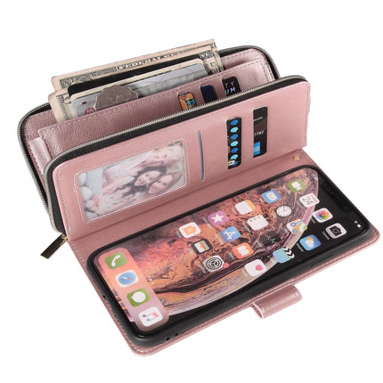Zipper Wallet Bag Horizontal Flip PU Leather Case with Holder & 9 Card Slots & Wallet & Lanyard & Photo Frame, For iPhone XR, For iPhone XS Max