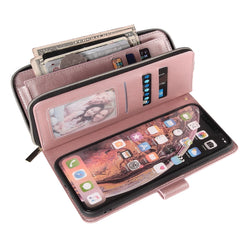 Zipper Wallet Bag Horizontal Flip PU Leather Case with Holder & 9 Card Slots & Wallet & Lanyard & Photo Frame, For iPhone XR, For iPhone XS Max