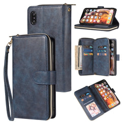 Zipper Wallet Bag Horizontal Flip PU Leather Case with Holder & 9 Card Slots & Wallet & Lanyard & Photo Frame, For iPhone 12 Pro Max, For iPhone X / XS, For iPhone XR, For iPhone XS Max