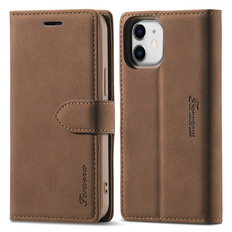 Forwenw F1-Serie, matt, starker Magnetismus, horizontales Klapplederetui mit Halterung, Kartenfächern, Geldbörse und Bilderrahmen, für iPhone 12, für iPhone 12 Mini, für iPhone 12 Pro, für iPhone 12 Pro Max, für iPhone XR