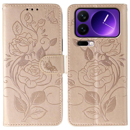 Rose Butterfly Embossed Leather Phone Case, For Xiaomi 17 Pro, For Xiaomi 17, For Xiaomi 15T Pro 5G, For Xiaomi 15T 5G