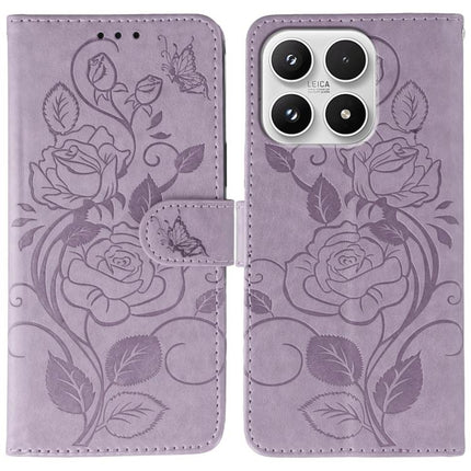Rose Butterfly Embossed Leather Phone Case, For Xiaomi 17 Pro, For Xiaomi 17, For Xiaomi 15T Pro 5G, For Xiaomi 15T 5G