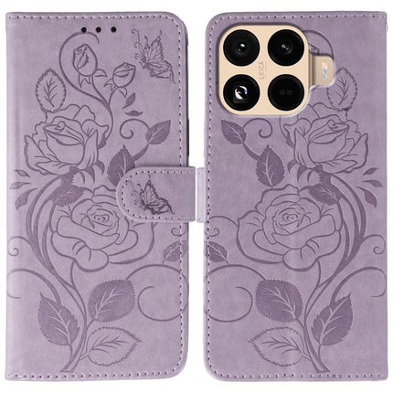 Rose Butterfly Embossed Leather Phone Case, For Xiaomi 17 Pro, For Xiaomi 17, For Xiaomi 15T Pro 5G, For Xiaomi 15T 5G