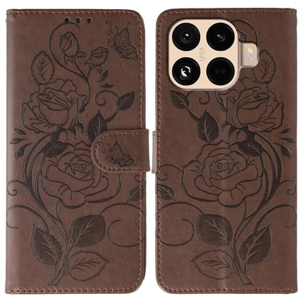 Rose Butterfly Embossed Leather Phone Case, For Xiaomi 17 Pro, For Xiaomi 17, For Xiaomi 15T Pro 5G, For Xiaomi 15T 5G