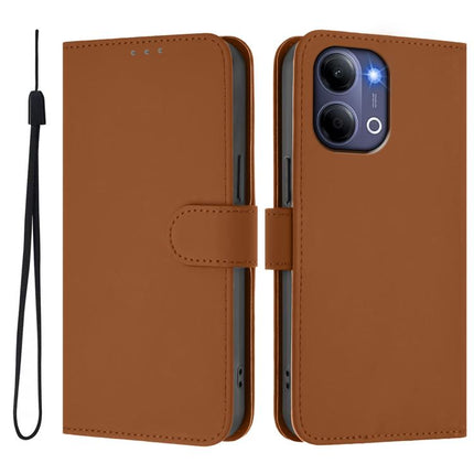 Skin Feel Solid Color Leather Phone Case with Lanyard, For vivo Y21 5G 2026 Global / Y05 4G