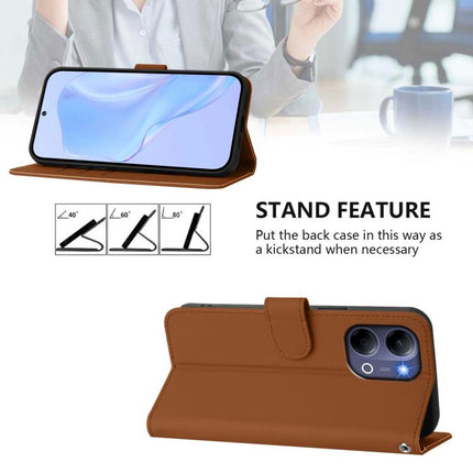 Skin Feel Solid Color Leather Phone Case with Lanyard, For vivo Y21 5G 2026 Global / Y05 4G
