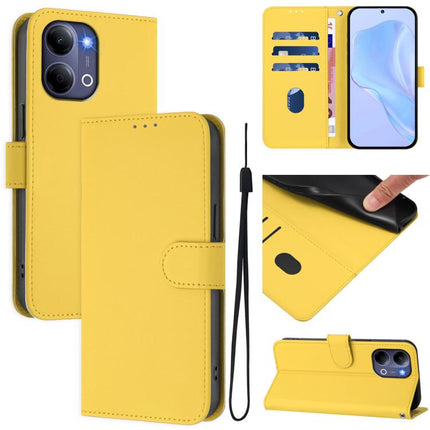 Skin Feel Solid Color Leather Phone Case with Lanyard, For vivo Y21 5G 2026 Global / Y05 4G