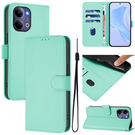 Skin Feel Solid Color Leather Phone Case with Lanyard, For vivo Y21 5G 2026 Global / Y05 4G