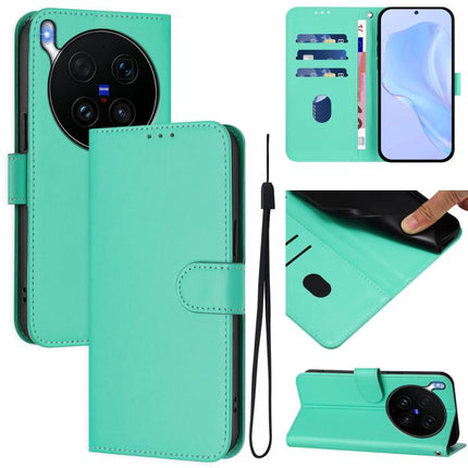 Skin Feel Solid Color Leather Phone Case with Lanyard, For vivo X300 Ultra