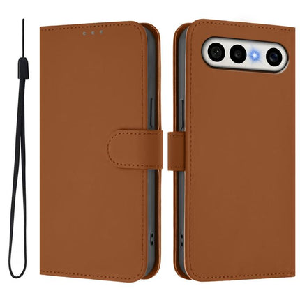 Skin Feel Solid Color Leather Phone Case with Lanyard, For vivo X300 FE 5G Zeiss/S50 Pro Mini 5G