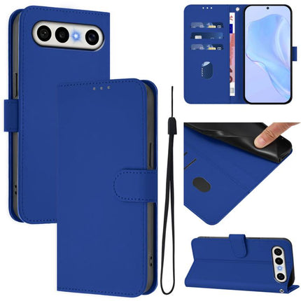 Skin Feel Solid Color Leather Phone Case with Lanyard, For vivo X300 FE 5G Zeiss/S50 Pro Mini 5G