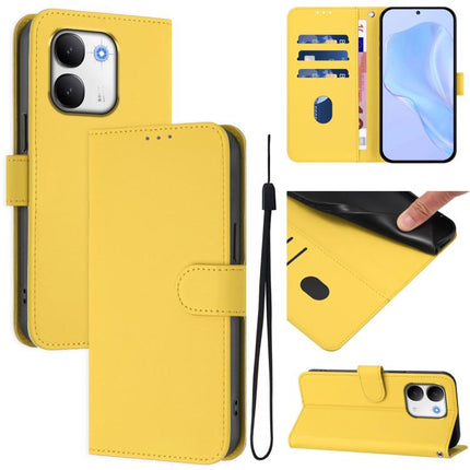 Skin Feel Solid Color Leather Phone Case with Lanyard, For vivo X300s