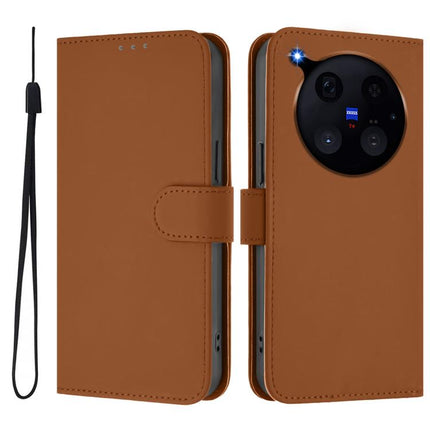 Skin Feel Solid Color Leather Phone Case with Lanyard, For vivo Y21 5G 2026 Global / Y05 4G