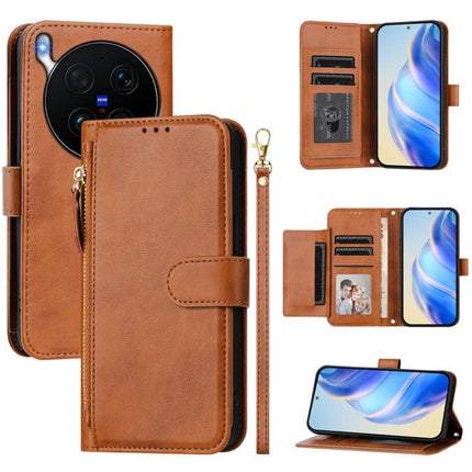 Multi-Card Slots Zipper Wallet Leather Phone Case, For vivo X300 Ultra, For vivo X300 Pro, For vivo X300