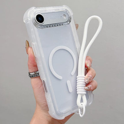 Transparent Matte TPU Hybrid PC 3-in-1 MagSafe Phone Case with Wrist Strap, For iPhone 17 Pro Max, For iPhone 17 Pro, For iPhone 17, For iPhone Air