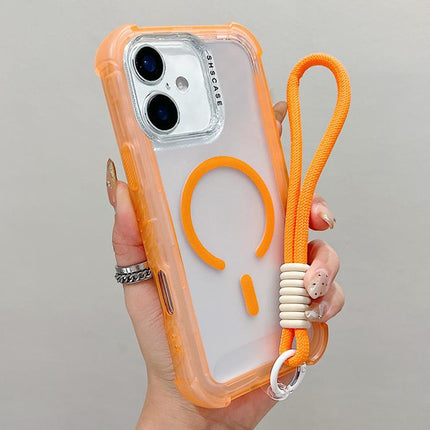 Transparent Matte TPU Hybrid PC 3-in-1 MagSafe Phone Case with Wrist Strap, For iPhone 17 Pro Max, For iPhone 17 Pro, For iPhone 17, For iPhone Air