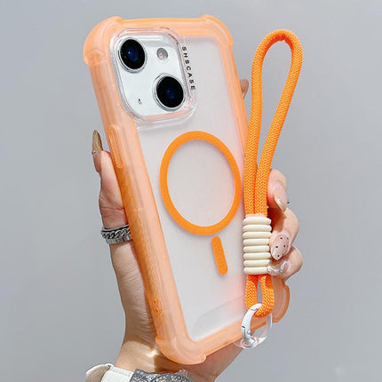Transparent Matte TPU Hybrid PC 3-in-1 MagSafe Phone Case with Wrist Strap, For iPhone 13 Pro Max, For iPhone 13 Pro, For iPhone 13, For iPhone 12 Pro Max