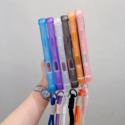Transparent Matte TPU Hybrid PC 3-in-1 MagSafe Phone Case with Wrist Strap, For iPhone 16 Pro Max, For iPhone 16 Pro, For iPhone 16 Plus, For iPhone 16
