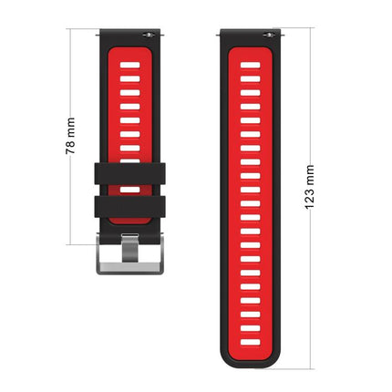 xDfind Dual Color Silver Buckle Silicone Watch Band, For Huawei Watch Fit New