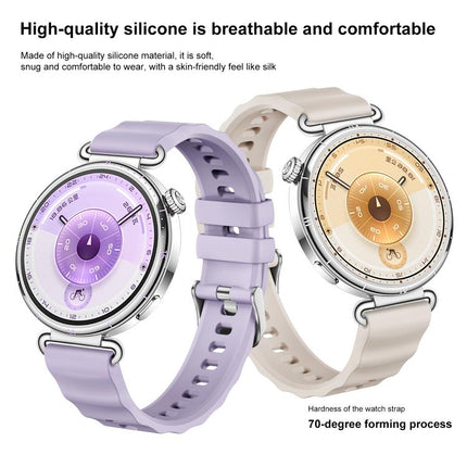 xDfind Quick Release Spring Bar Silver Buckle Solid Color Silicone Watch Band, For Huawei Watch GT 6 / 5 / 4 41mm