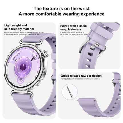 xDfind Quick Release Spring Bar Silver Buckle Solid Color Silicone Watch Band, For Huawei Watch GT 6 / 5 / 4 41mm