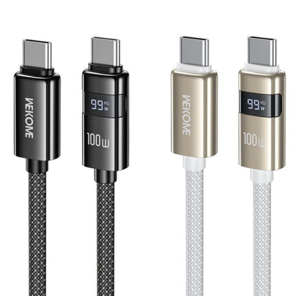 WK WDC-105 Raython 2 Digital Display 100W Type-C to Type-C Fast Charging Data Cable, Length: 1.2m, WDC-105