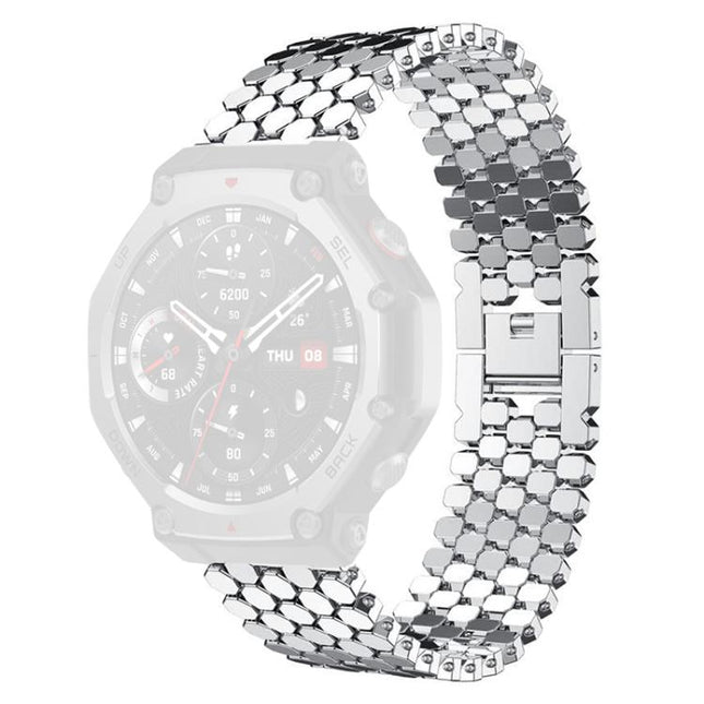xDfind Fish Scale Texture Metal Watch Band, For Amazfit T-Rex 3