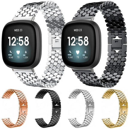 xDfind Fish Scale Texture Metal Watch Band, For Fitbit Versa 4/Versa 3/Sense 2/Sense, For Fitbit Versa 2/Versa/Versa Lite