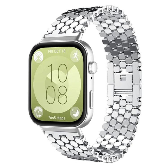 xDfind Fish Scale Texture Metal Watch Band, For Huawei Watch Fit4 / Fit4 Pro / Fit3