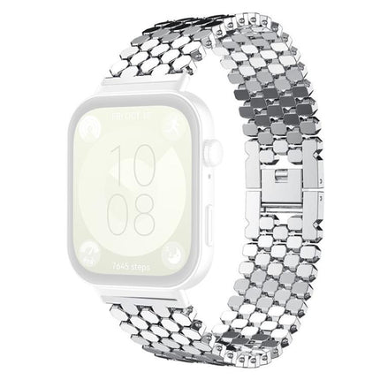 xDfind Fish Scale Texture Metal Watch Band, For Huawei Watch Fit4 / Fit4 Pro / Fit3