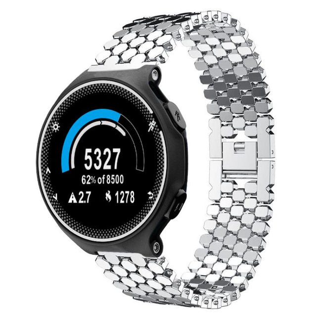 xDfind Fish Scale Texture Metal Watch Band, For Garmin Fenix 8/7X/6X/5X 26mm, For Garmin Fenix 8/7/6/5 22mm, For Garmin Forerunner 235/220/620/630, For Garmin Forerunner 35 / 30 / 35J
