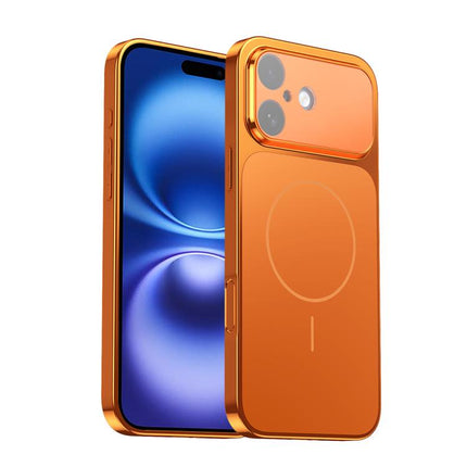 Corning Glass Plating Large Window MagSafe Phone Case, For iPhone 16 Pro Max, For iPhone 16 Pro, For iPhone 16, For iPhone 15 Pro Max