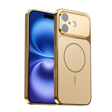 Corning Glass Plating Large Window MagSafe Phone Case, For iPhone 16 Pro Max, For iPhone 16 Pro, For iPhone 16, For iPhone 15 Pro Max