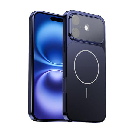 Corning Glass Plating Large Window MagSafe Phone Case, For iPhone 16 Pro Max, For iPhone 16 Pro, For iPhone 16, For iPhone 15 Pro Max