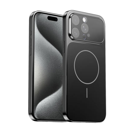 Corning Glass Plating Large Window MagSafe Phone Case, For iPhone 16 Pro Max, For iPhone 16 Pro, For iPhone 16, For iPhone 15 Pro Max