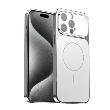 Corning Glass Plating Large Window MagSafe Phone Case, For iPhone 16 Pro Max, For iPhone 16 Pro, For iPhone 16, For iPhone 15 Pro Max
