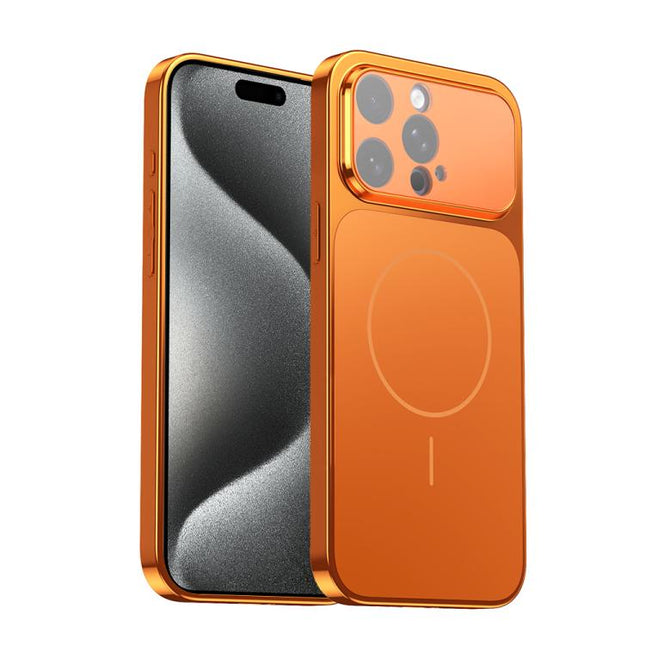 Corning Glass Plating Large Window MagSafe Phone Case, For iPhone 15 Pro, For iPhone 15, For iPhone 14, For iPhone 14 Pro