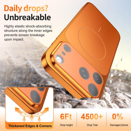 Corning Glass Plating Large Window MagSafe Phone Case, For iPhone 15 Pro, For iPhone 15, For iPhone 14, For iPhone 14 Pro