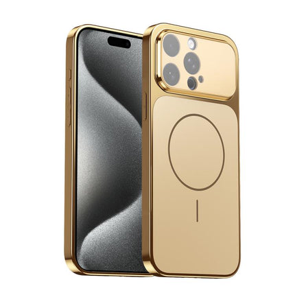 Corning Glass Plating Large Window MagSafe Phone Case, For iPhone 15 Pro, For iPhone 15, For iPhone 14, For iPhone 14 Pro
