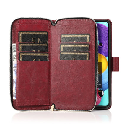 Zipper Wallet Bag Horizontal Flip PU Leather Case with Holder & 9 Card Slots & Wallet & Lanyard & Photo Frame, For Samsung Galaxy A51, For Samsung Galaxy A51 5G, For Samsung Galaxy A70, For Samsung Galaxy A71